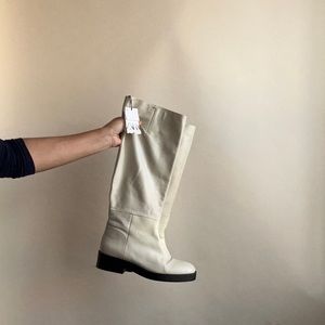 New with tags Zara leather knee high leather lug sole boots